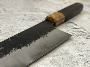 SanMai K-Tip Gyuto 220mm Kurouchi Kasumi, Amboyna Burl & Rosewood Handle by Kitchen Knives ID