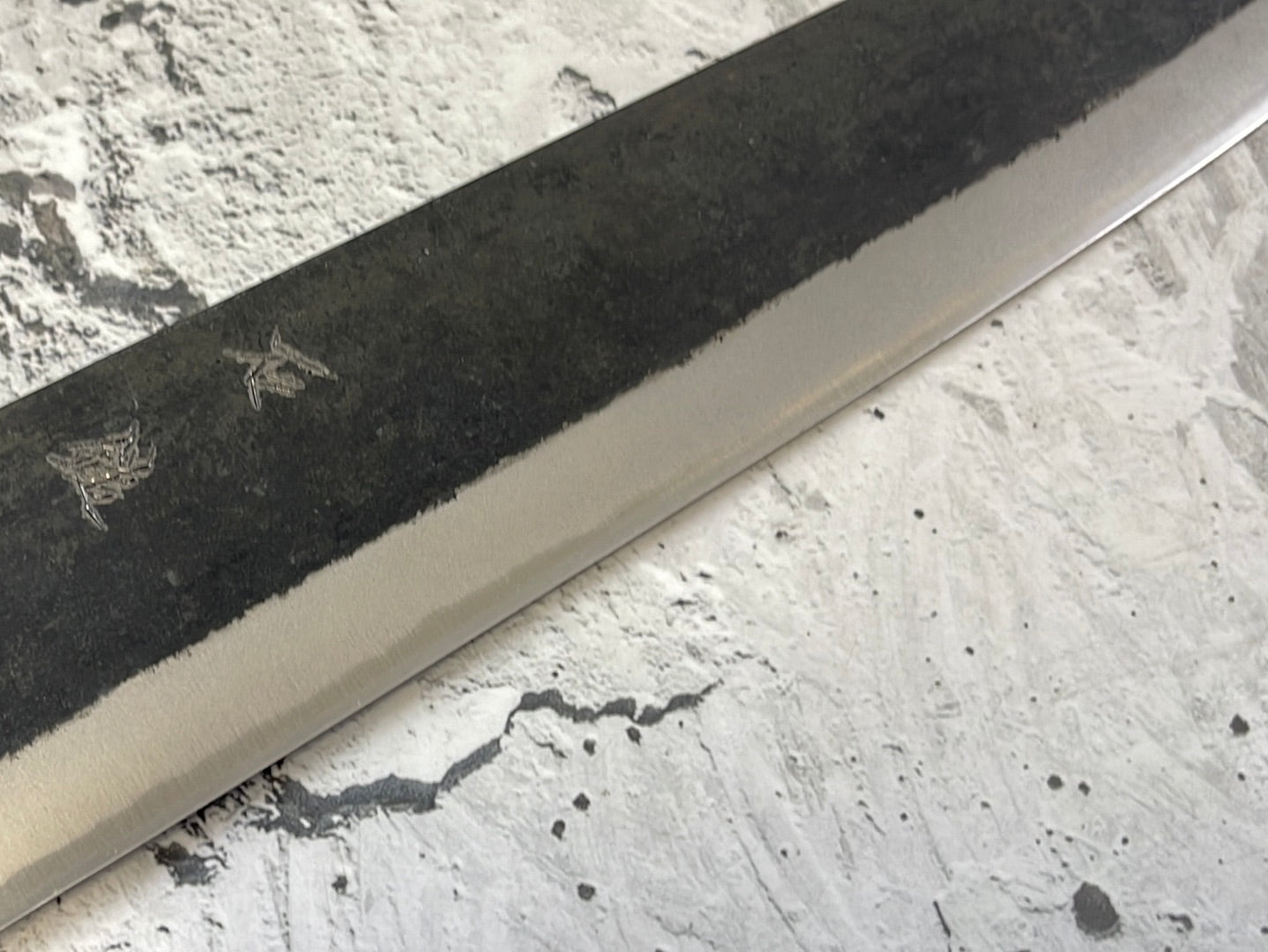 Yoshimune Kiritsuke Kurouchi 240 mm (9.4 in) Aogami (Blue) #2 Double-Bevel