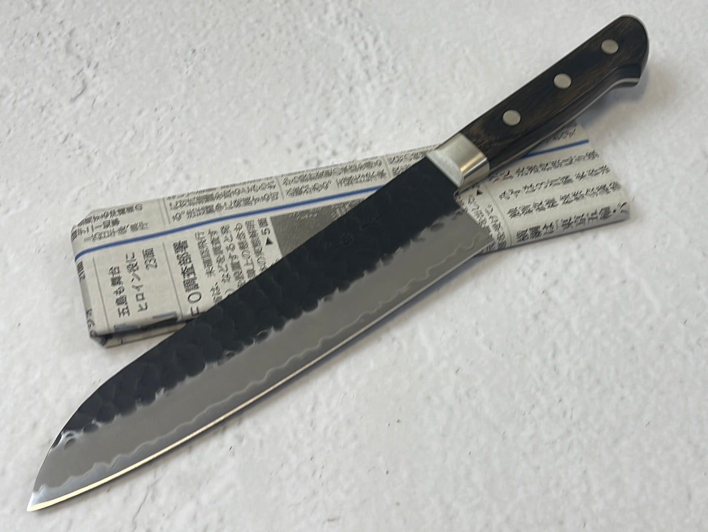 Tsunehisa AS Stainless Santoku Knife 180mm - Made in Japan 🇯🇵 Brown Pakka Wood Handle
