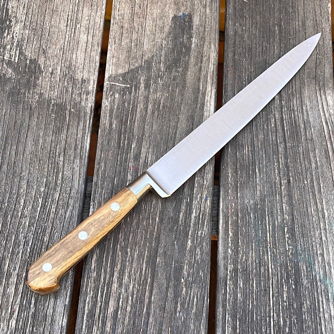 K Sabatier Flexible Slicing Knife 200mm - CARBON STEEL - OLIVE WOOD HANDLE