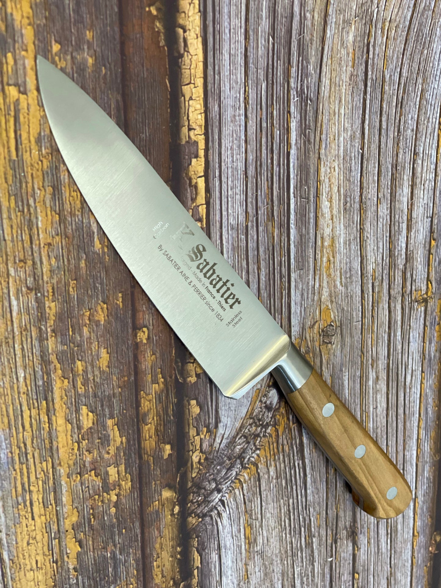 K Sabatier Chef Knife 150mm - HIGH CARBON STEEL - OLIVE WOOD HANDLE