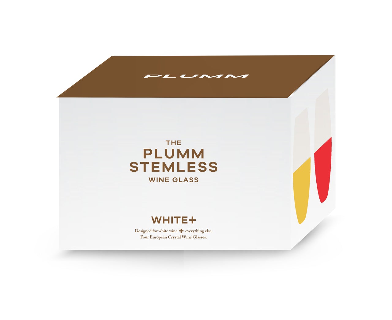 Plumm Stemless WHITE+ Wine Glass (Four Pack)