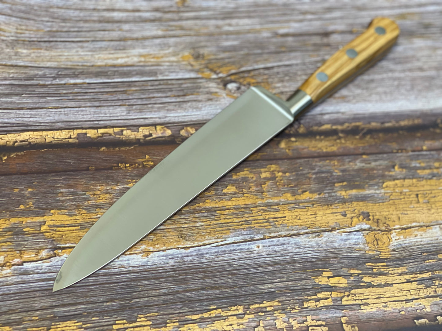 K Sabatier Chef Knife 200mm - HIGH CARBON STEEL - OLIVE WOOD HANDLE