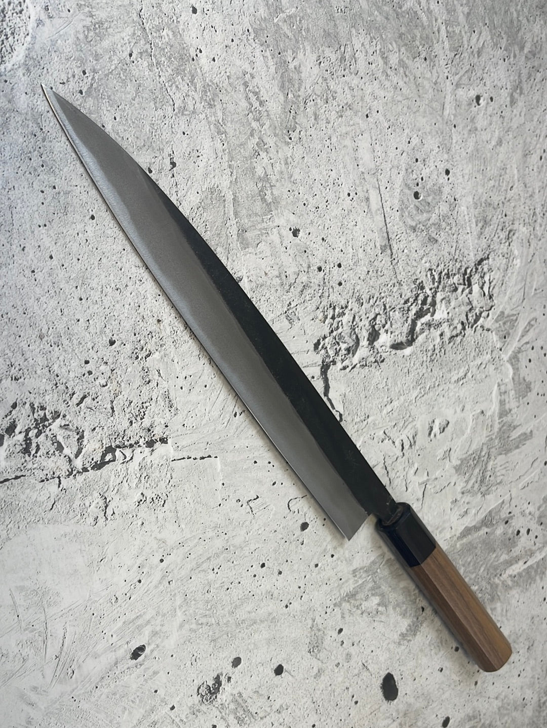 Yoshimune Sujihiki Kurouchi 240 mm (9.4 in) Aogami (Blue) #2 Double-Bevel