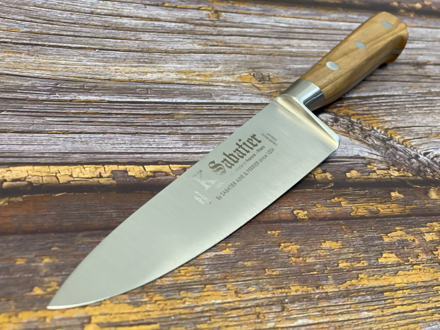 K Sabatier Chef Knife 150mm - HIGH CARBON STEEL - OLIVE WOOD HANDLE