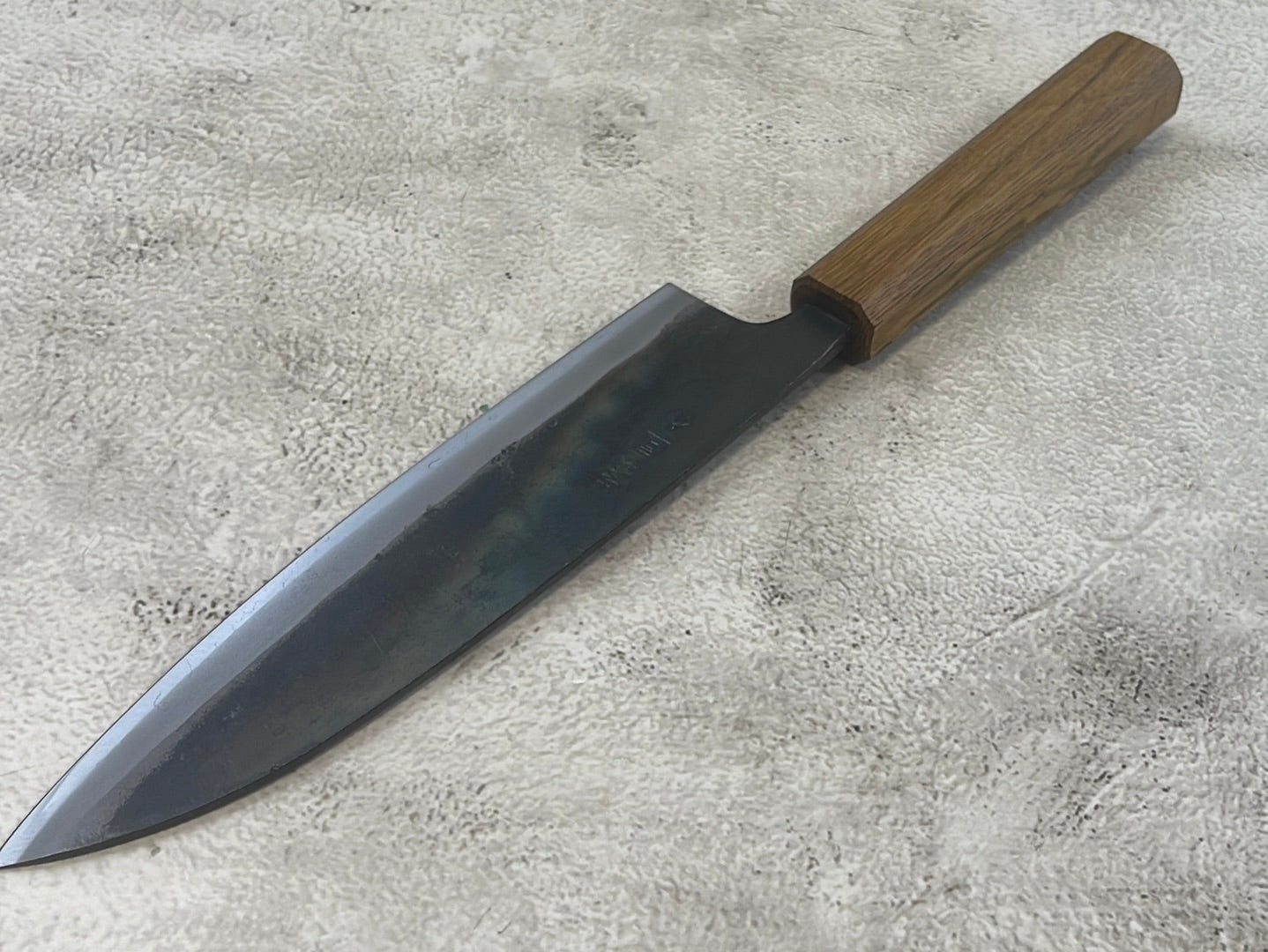 Tsukasa Shiro Kuro 180mm Gyuto- Shirogami Steel - Oak Octagnon Handle