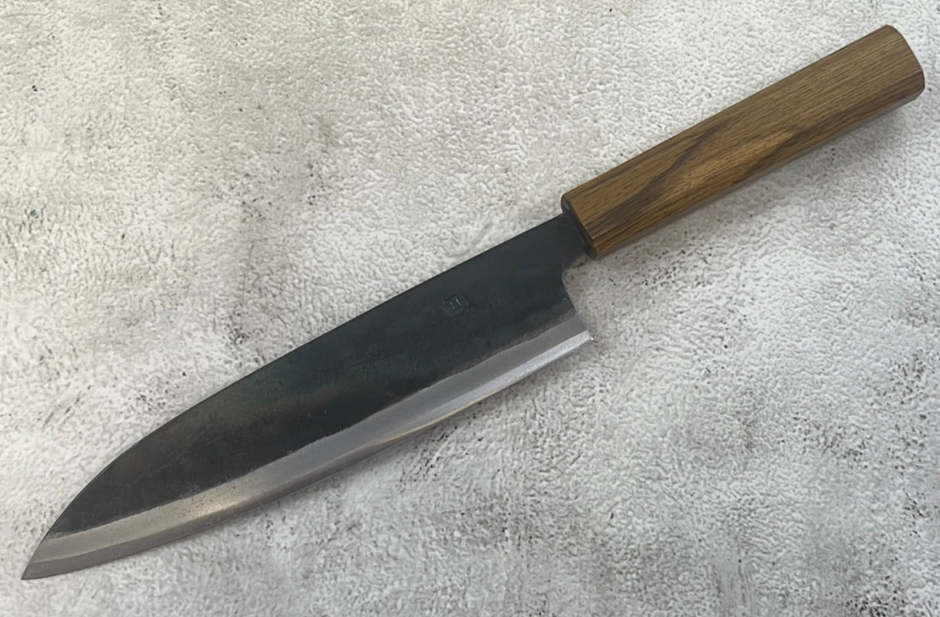 Tsukasa Shiro Kuro 180mm Gyuto- Shirogami Steel - Oak Octagnon Handle