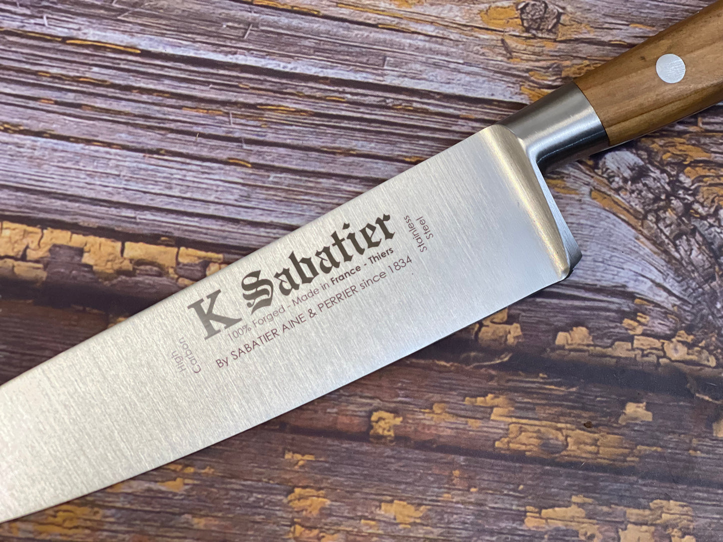 K Sabatier Chef Knife 150mm - HIGH CARBON STEEL - OLIVE WOOD HANDLE