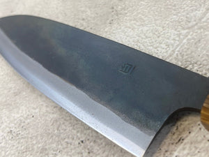 Tsukasa Shiro Kuro 180mm Gyuto- Shirogami Steel - Oak Octagnon Handle