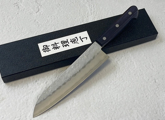 Tsunehisa G3 Nashiji Purple Santoku 180mm - Made in Japan 🇯🇵