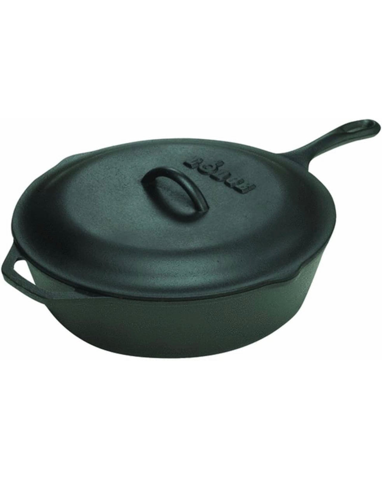 LODGE COOKWARE 3.2 Quart Cast Iron Covered Deep Skillet with Helper Handle