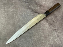 Load image into Gallery viewer, Yoshimune Sujihiki Damascus Hammered Finish Knife 240mm (9.4in) Stainless Clad AUS10