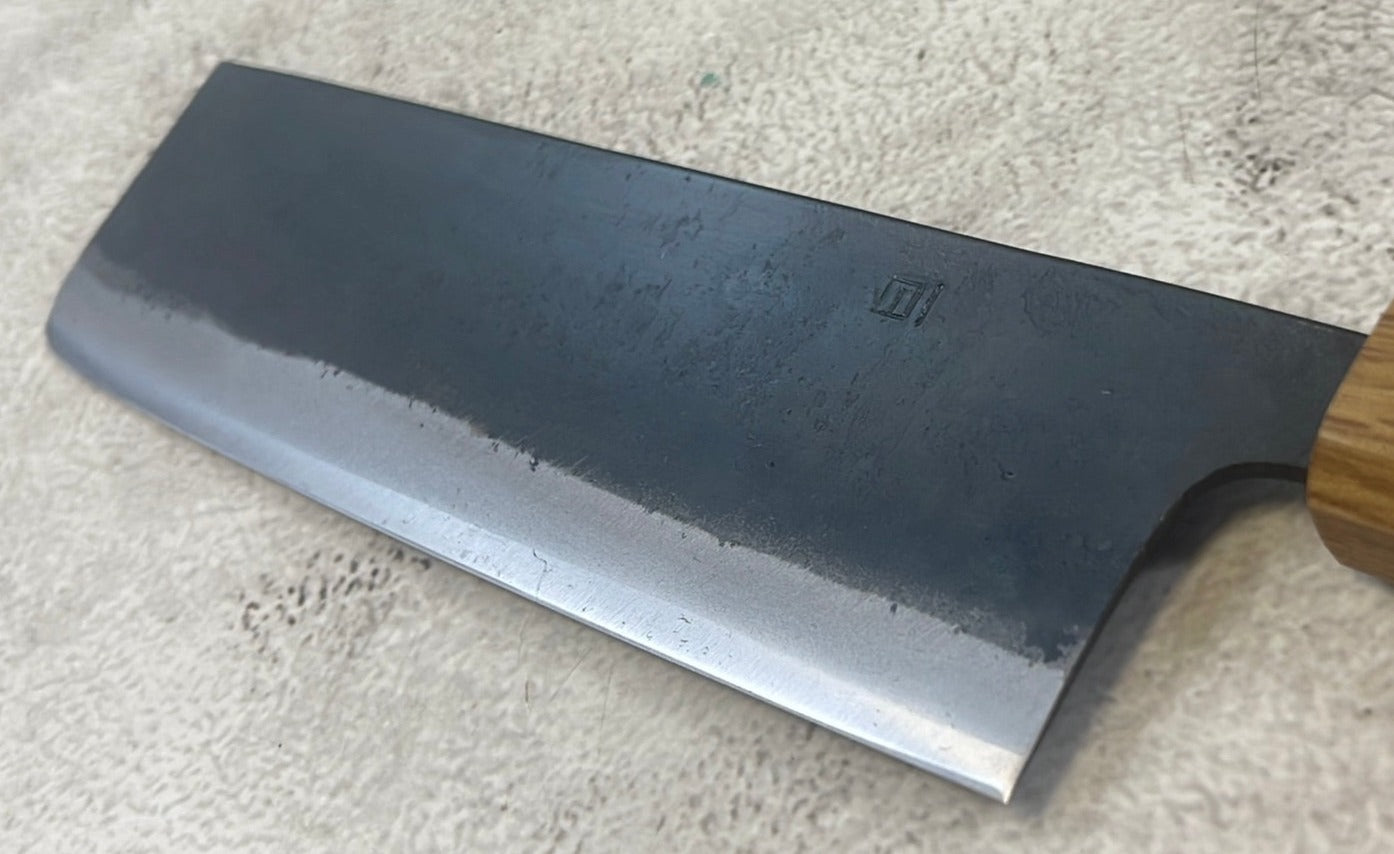 Tsukasa Shiro Kuro 165mm Nakiri - Shirogami Steel - Oak Octagnon Handle