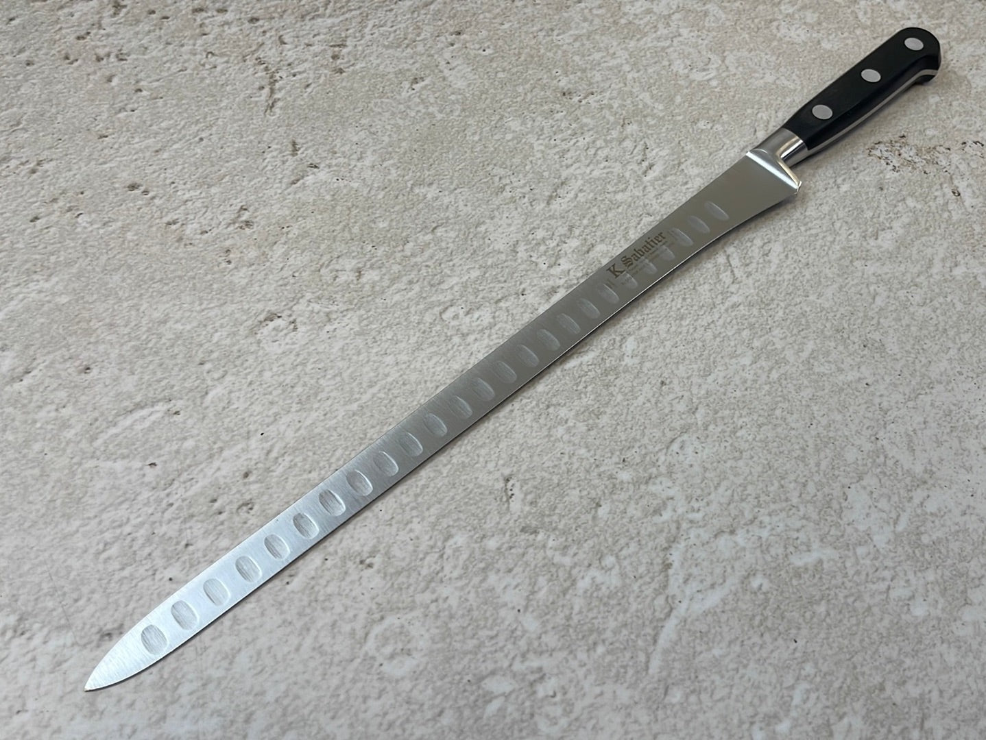 K Sabatier Authentique Salmon Slicing (Air Pockets) Knife 300mm - HIGH CARBON STEEL Made In France