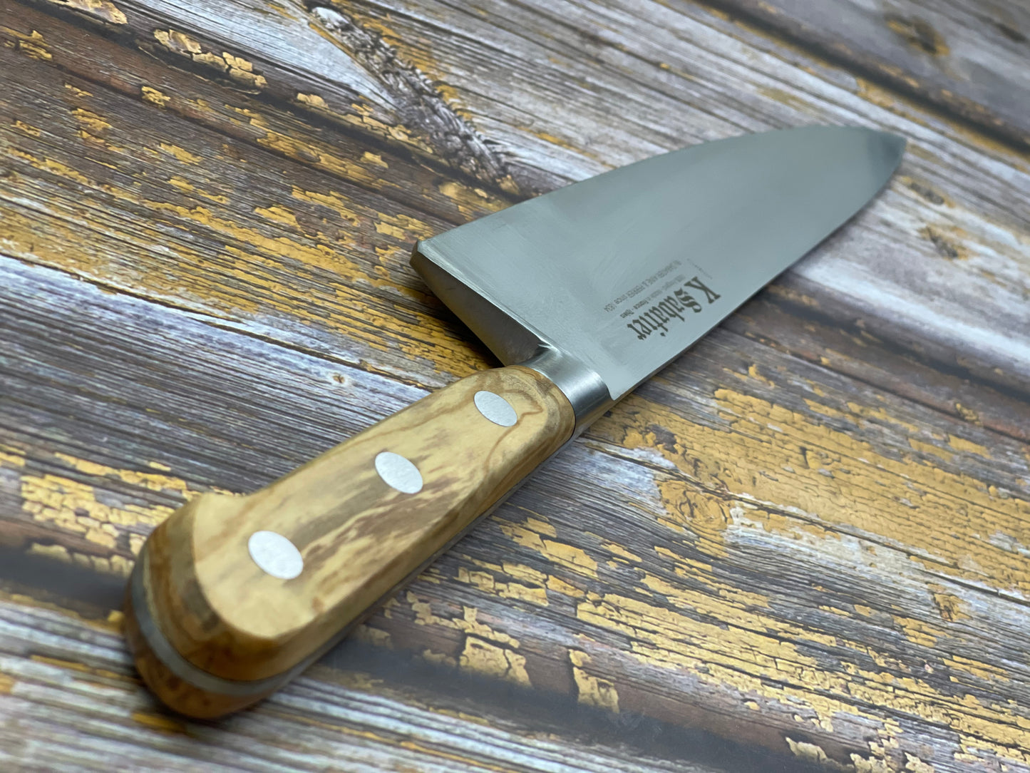 K Sabatier Chef Knife 250mm - CARBON STEEL - OLIVE WOOD HANDLE