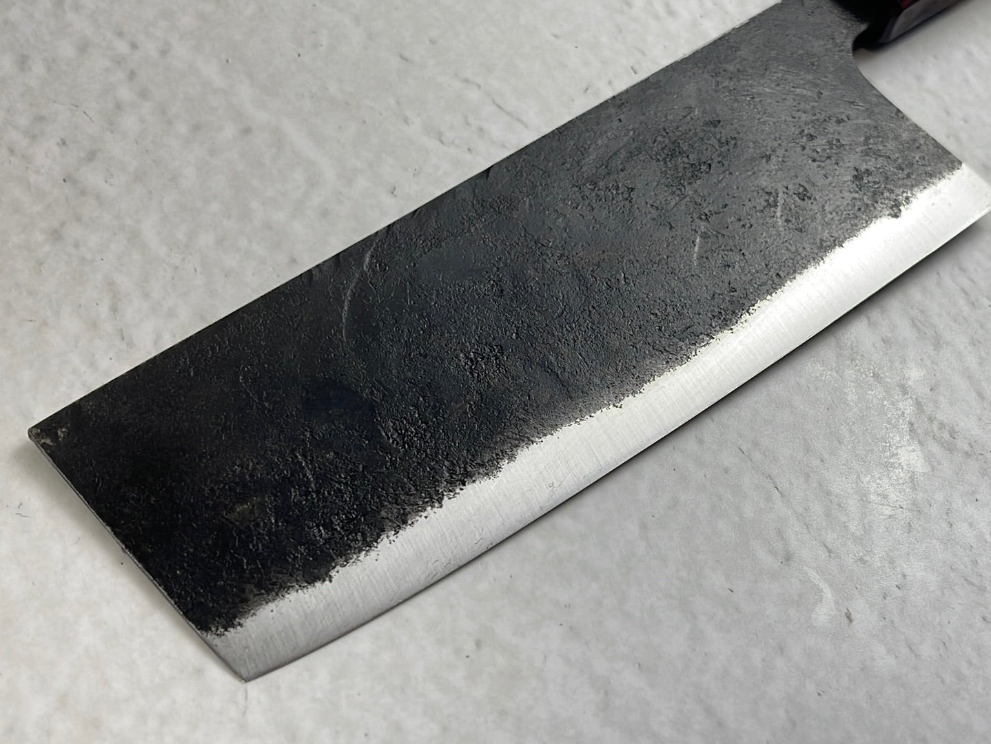 Nakiri 170mm Kurouchi Gold Amboyna Burl & Rosewood with Brass Spacer
