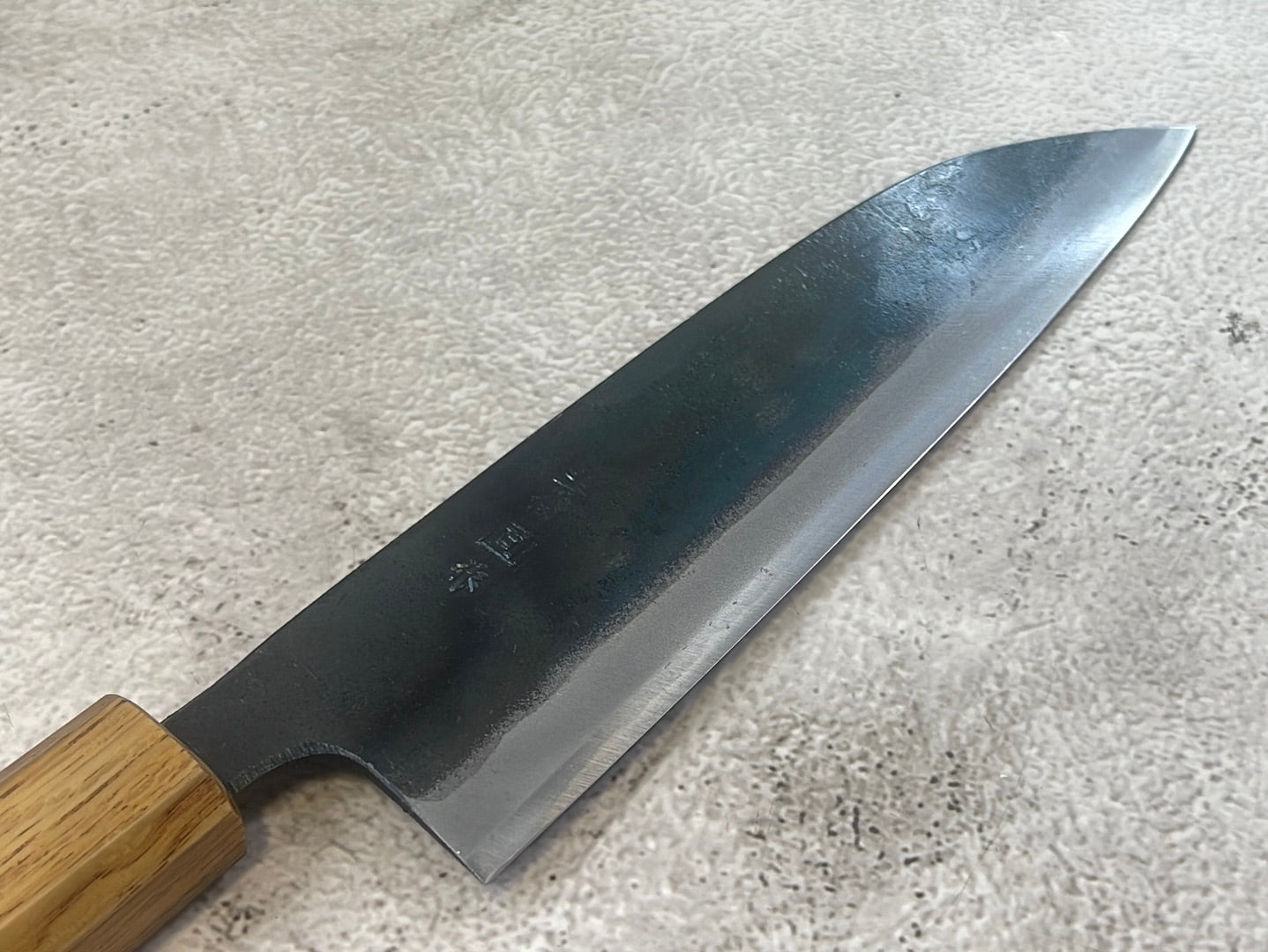 Tsukasa Shiro Kuro 165mm Santoku- Shirogami Steel - Oak Octagnon Handle