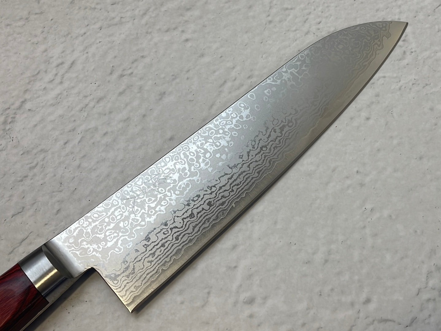 Tsunehisa VG10 33layers Damascus Steel Santoku 180mm Red Pakka Wood Handle - Made in Japan 🇯🇵