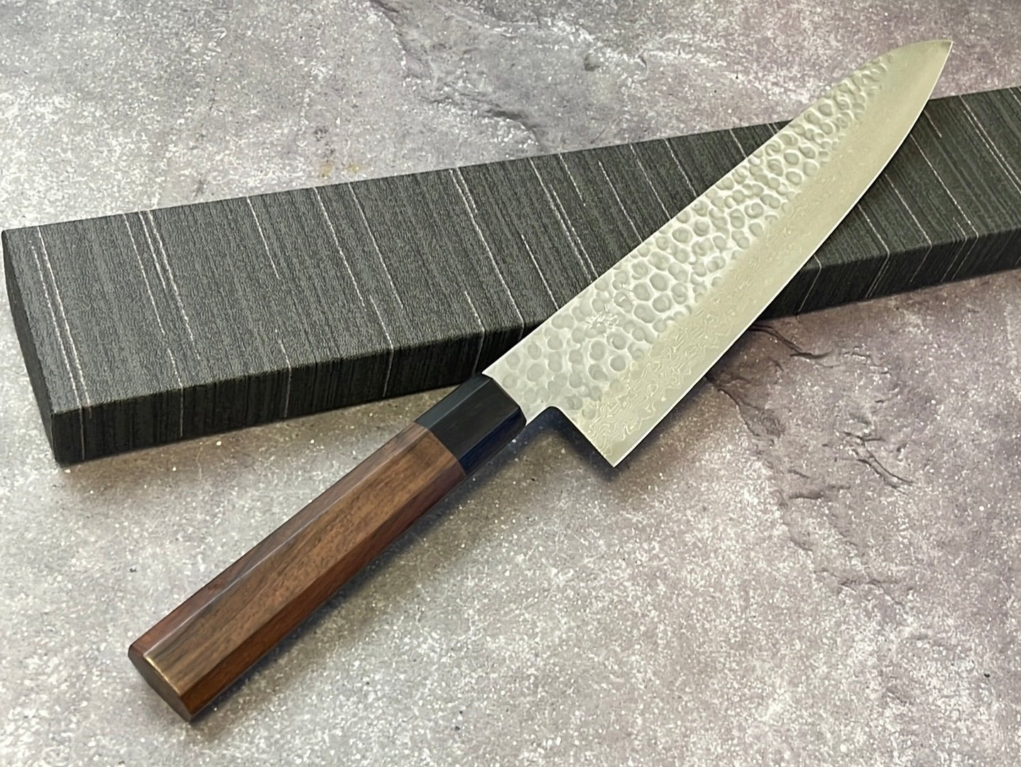 Yoshimune Gyuto Damascus Hammered Finish Knife 240 mm (9.4 in) Stainless clad Aus10