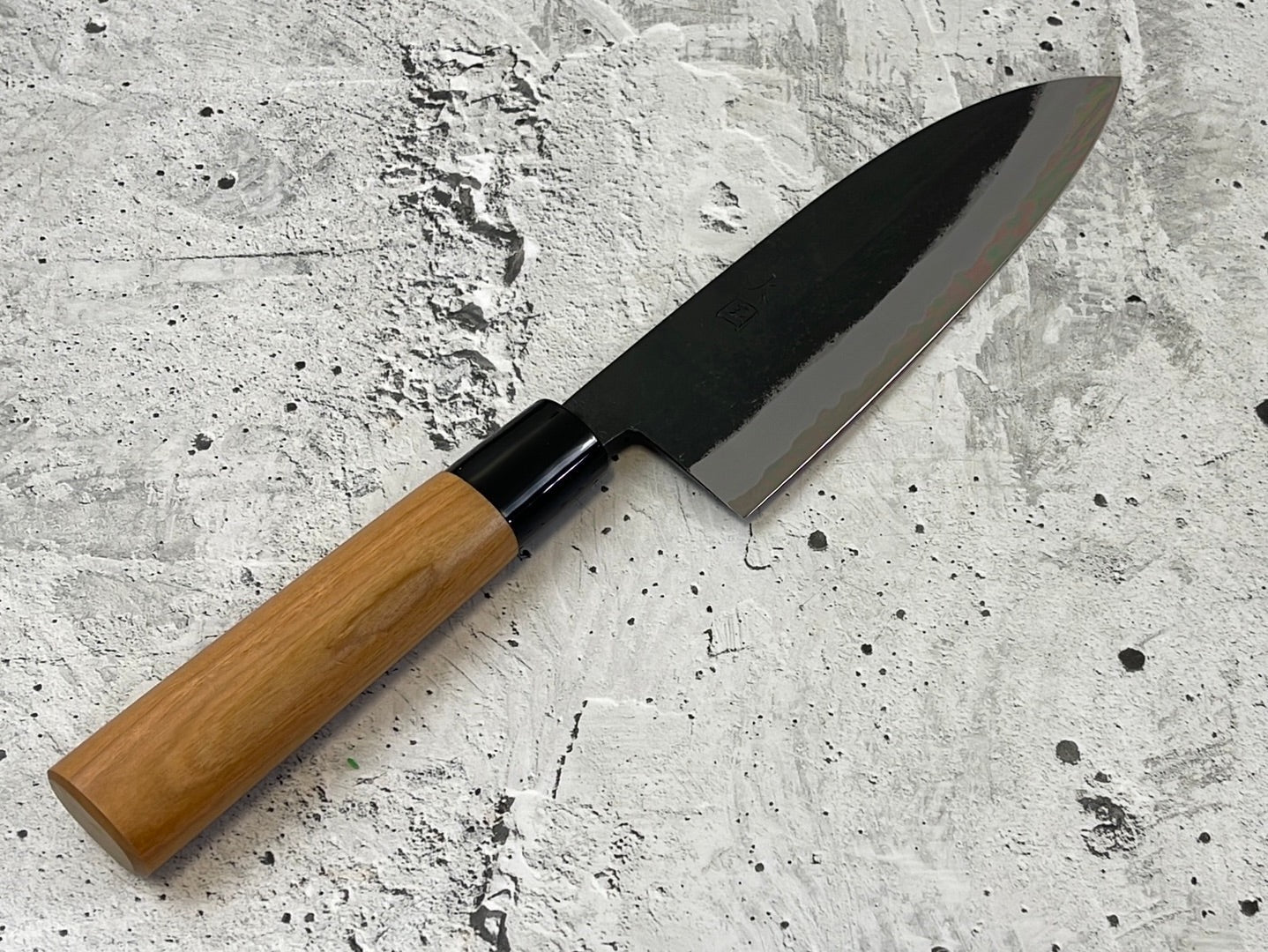 Hinokuni Shirogami #1 Santoku Knife 180mm Cherry Wood Handle - Made in Japan 🇯🇵