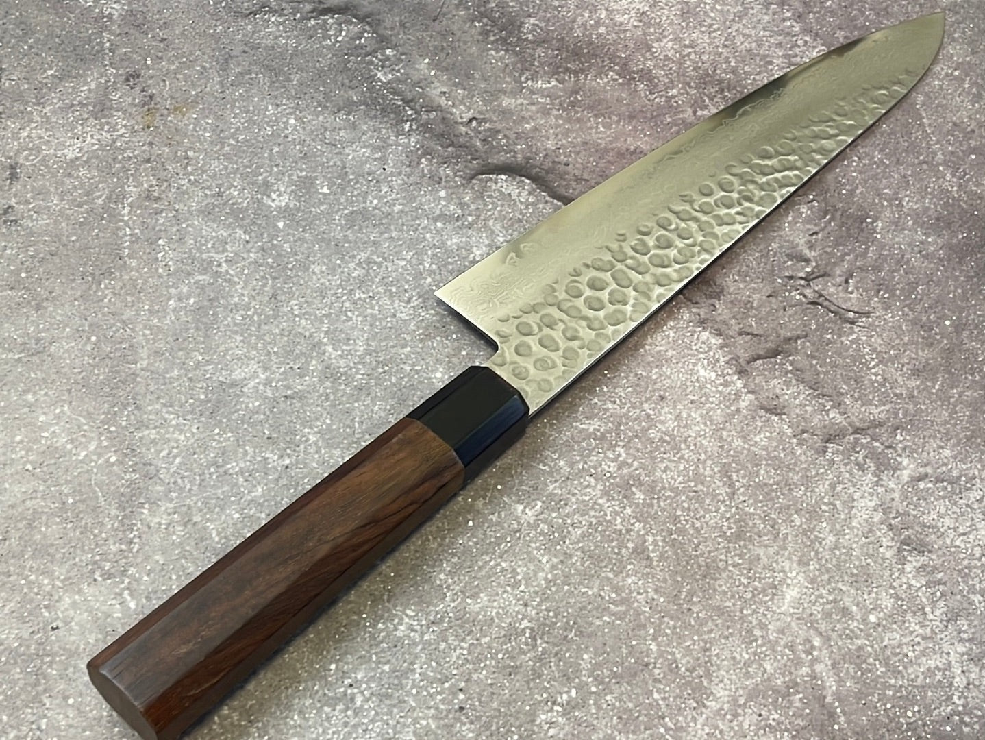 Yoshimune Gyuto Damascus Hammered Finish Knife 240 mm (9.4 in) Stainless clad Aus10