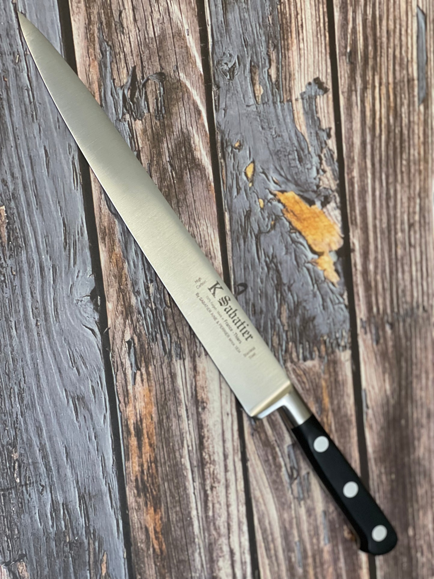 K Sabatier Authentique Slicing Knife 250mm - HIGH CARBON STEEL Made In France