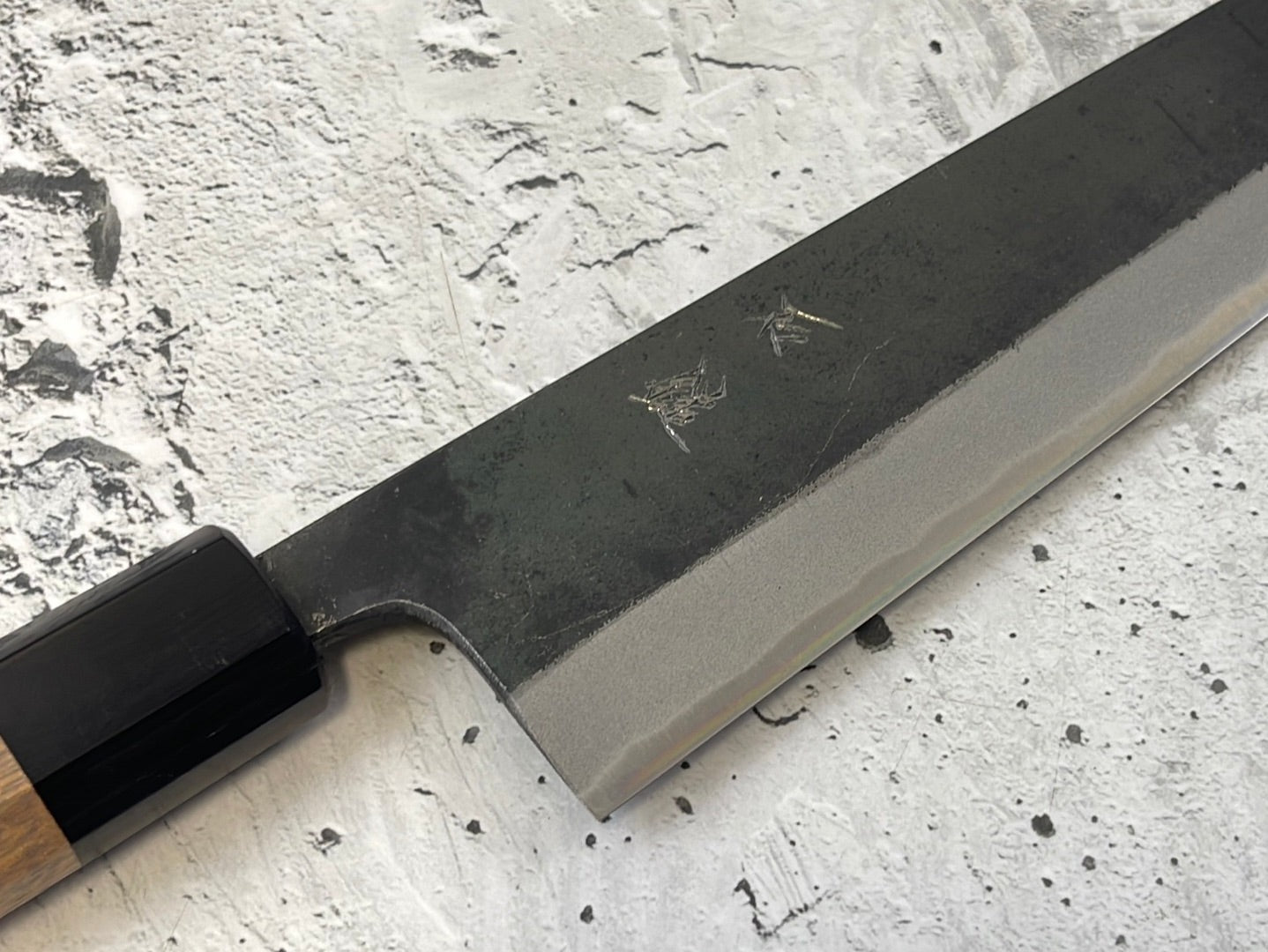 Yoshimune Kiritsuke Kurouchi 210 mm (8.3 in) Aogami (Blue) #2 Double-Bevel