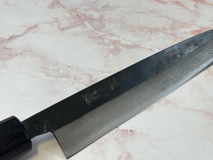 Yoshimune Sujihiki Kurouchi 210mm(8.3in) Aogami(Blue) No.2 Damascus (17 layers) Double-Bevel