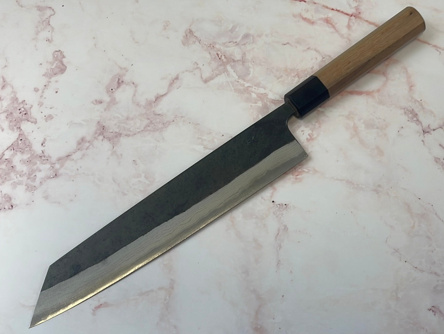 Yoshimune Kiritsuke Kurouchi 240 mm (9.4 in) Aogami (Blue) #2 Damascus (17 layers) Double-Bevel