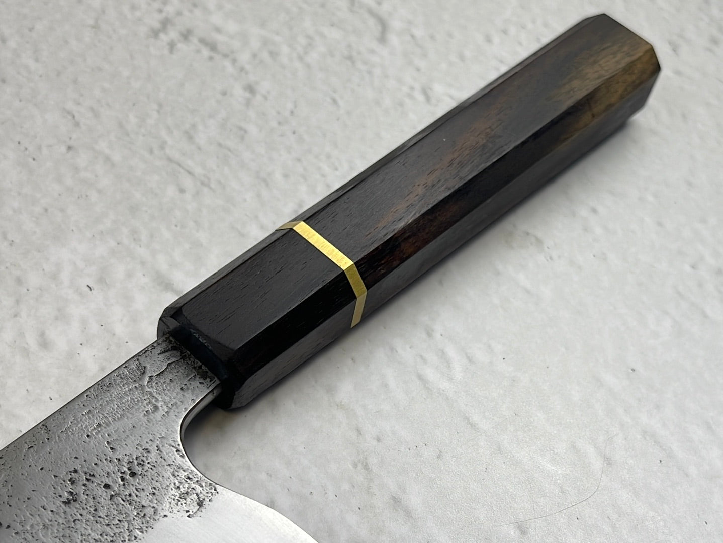 Gyuto 230mm Western Hybrid Nashiji  Full Rosewood with Brass Spacer
