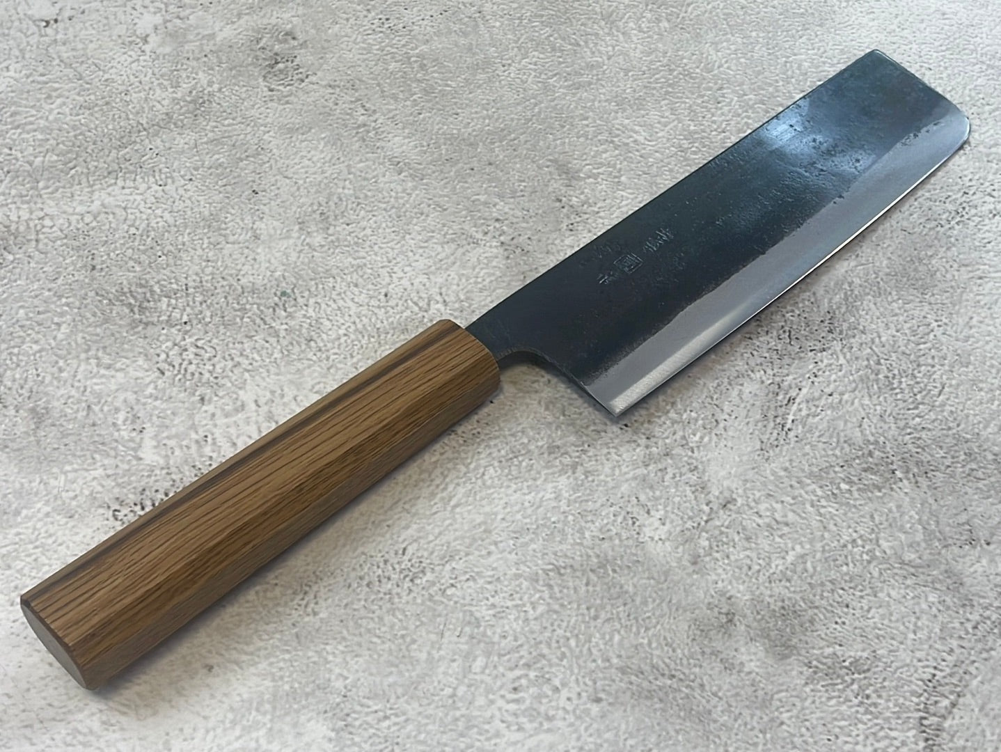 Tsukasa Shiro Kuro 165mm Nakiri - Shirogami Steel - Oak Octagnon Handle