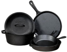 Load image into Gallery viewer, LODGE COOKWARE Cast Iron Cooking 5pcs Set
