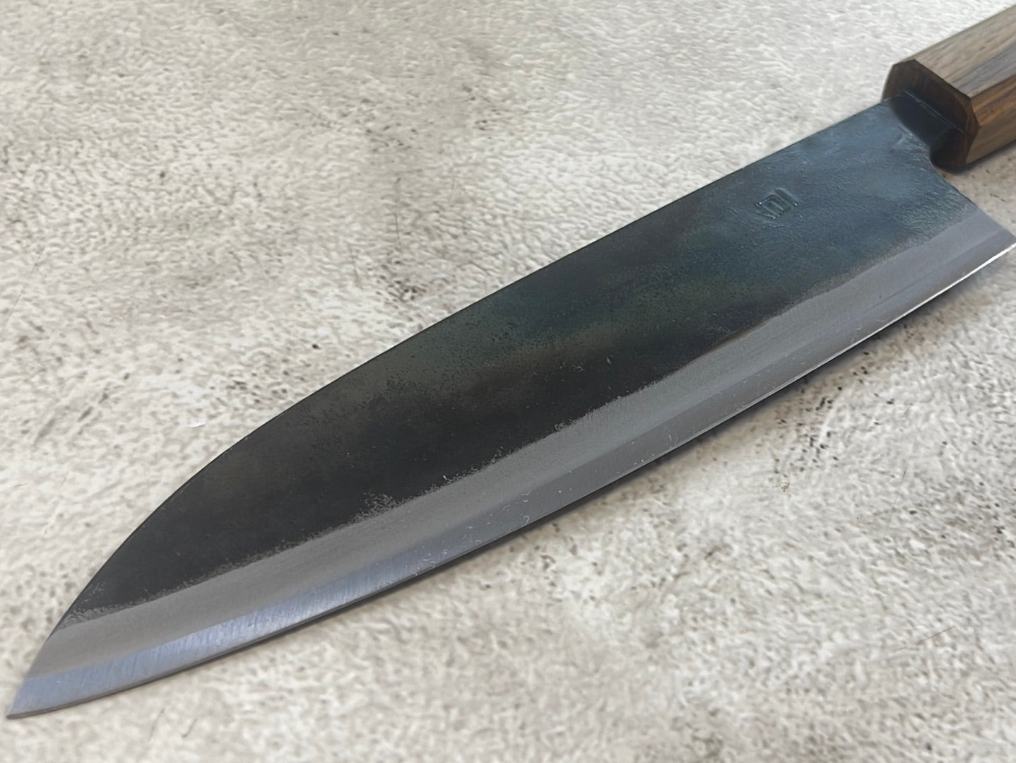 Tsukasa Shiro Kuro 180mm Gyuto- Shirogami Steel - Oak Octagnon Handle