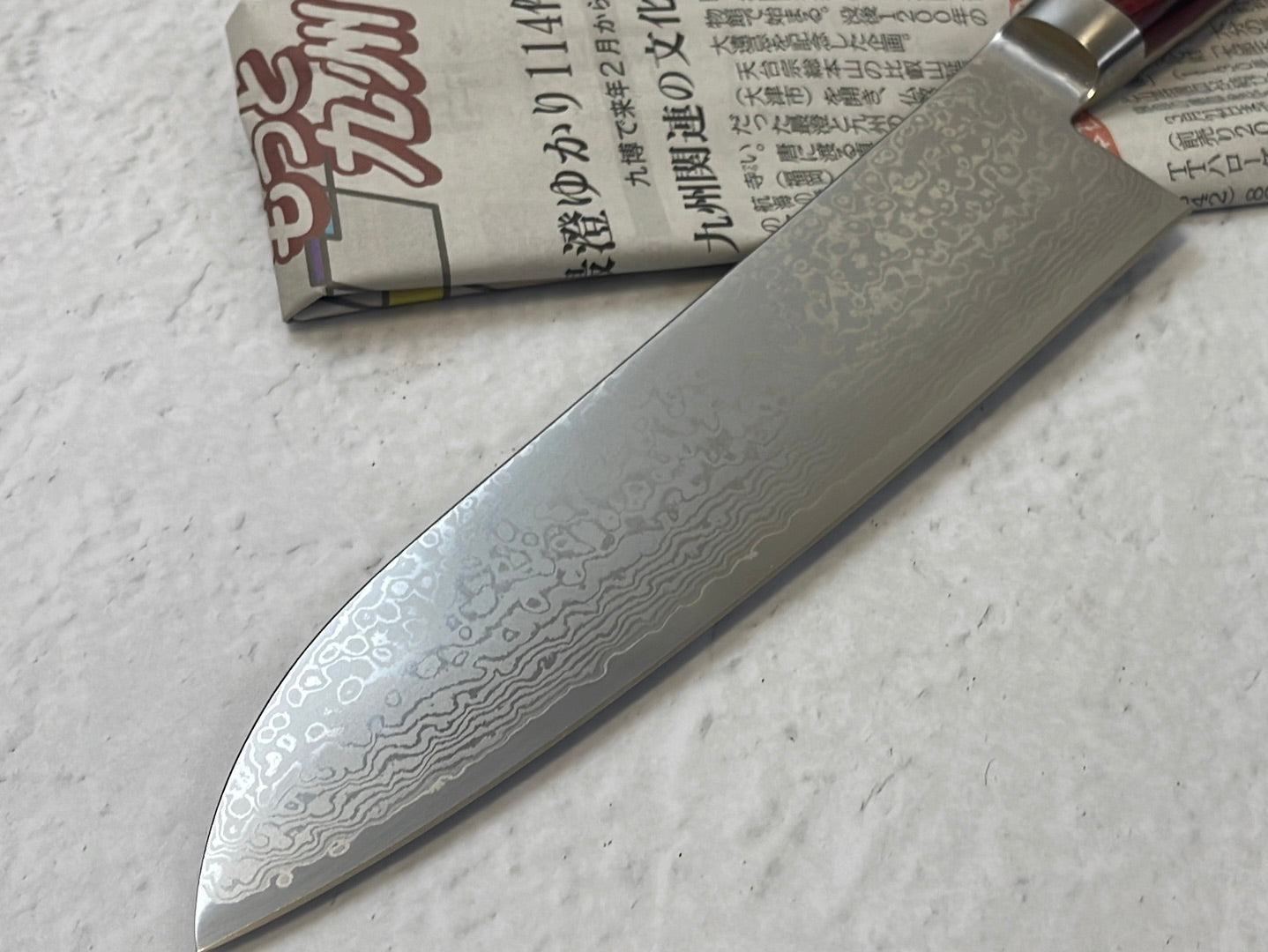 Tsunehisa VG10 33layers Damascus Steel Santoku 180mm Red Pakka Wood Handle - Made in Japan 🇯🇵