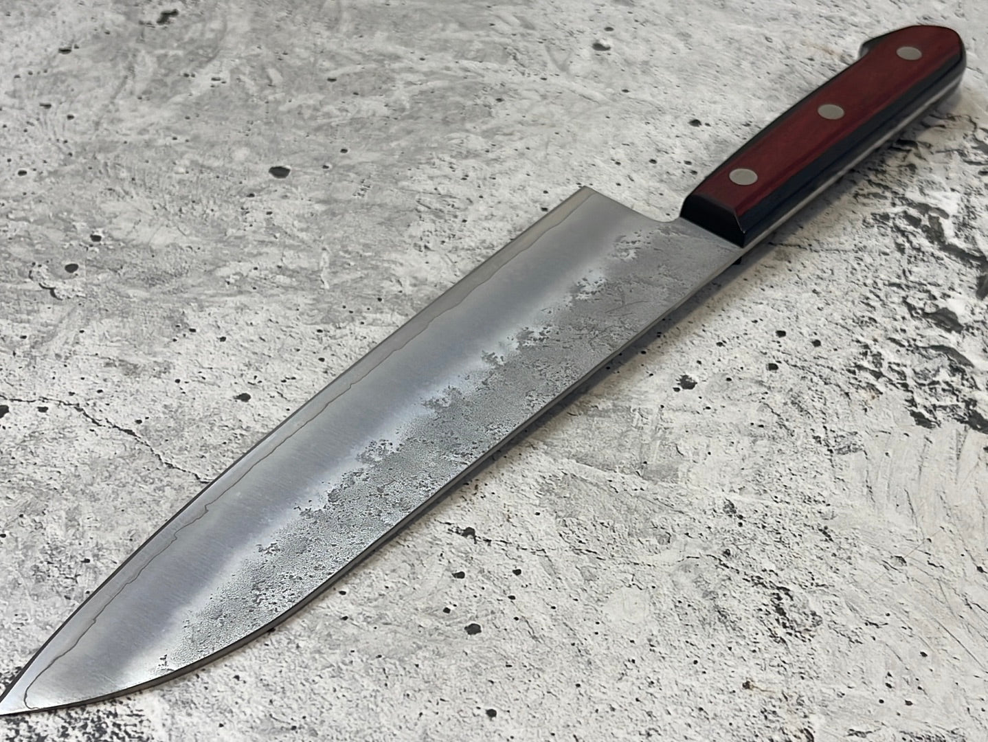 Tsunehisa G3 Nashiji Red Santoku 180mm - Made in Japan 🇯🇵