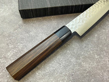 Load image into Gallery viewer, Yoshimune Sujihiki Damascus Hammered Finish Knife 240mm (9.4in) Stainless Clad AUS10