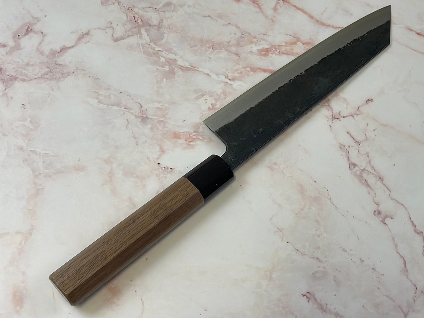 Yoshimune Kiritsuke Kurouchi 210 mm (8.2 in) Aogami (Blue) #2 Damascus (17 layers) Double-Bevel