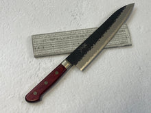 Load image into Gallery viewer, Tsunehisa Aogami Super Kuro Tsutime Gyuto Knife 210mm  Red Pakka Wood Handle - Made in Japan 🇯🇵