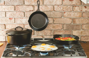 LODGE COOKWARE 10.25” Cast Iron Deep Skillet with Helper Handle