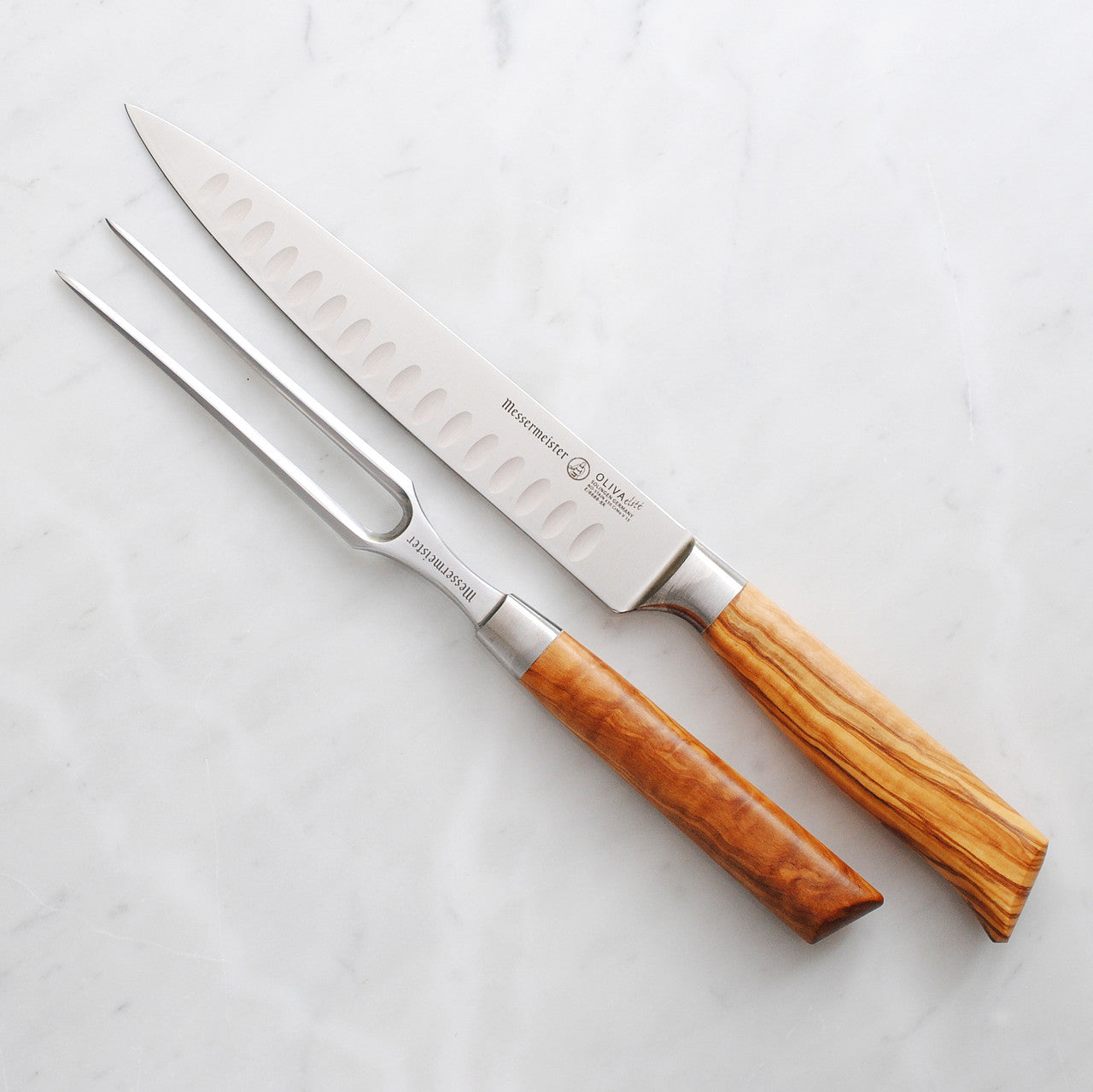 MESSERMEISTER Oliva Elité 2 Piece Carving Set | Olive Wood Handle Made in Germany