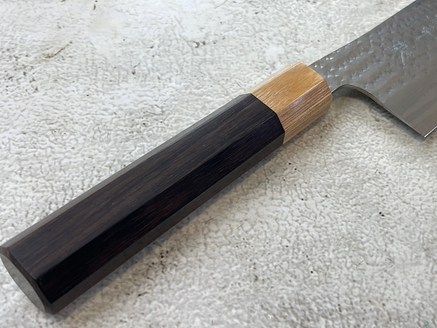 Yu Kurosaki R2(SG2) Hammered SENKO-EI WA RS8H Japanese Nakiri 165mm with Brown-Ring Octagonal Handle