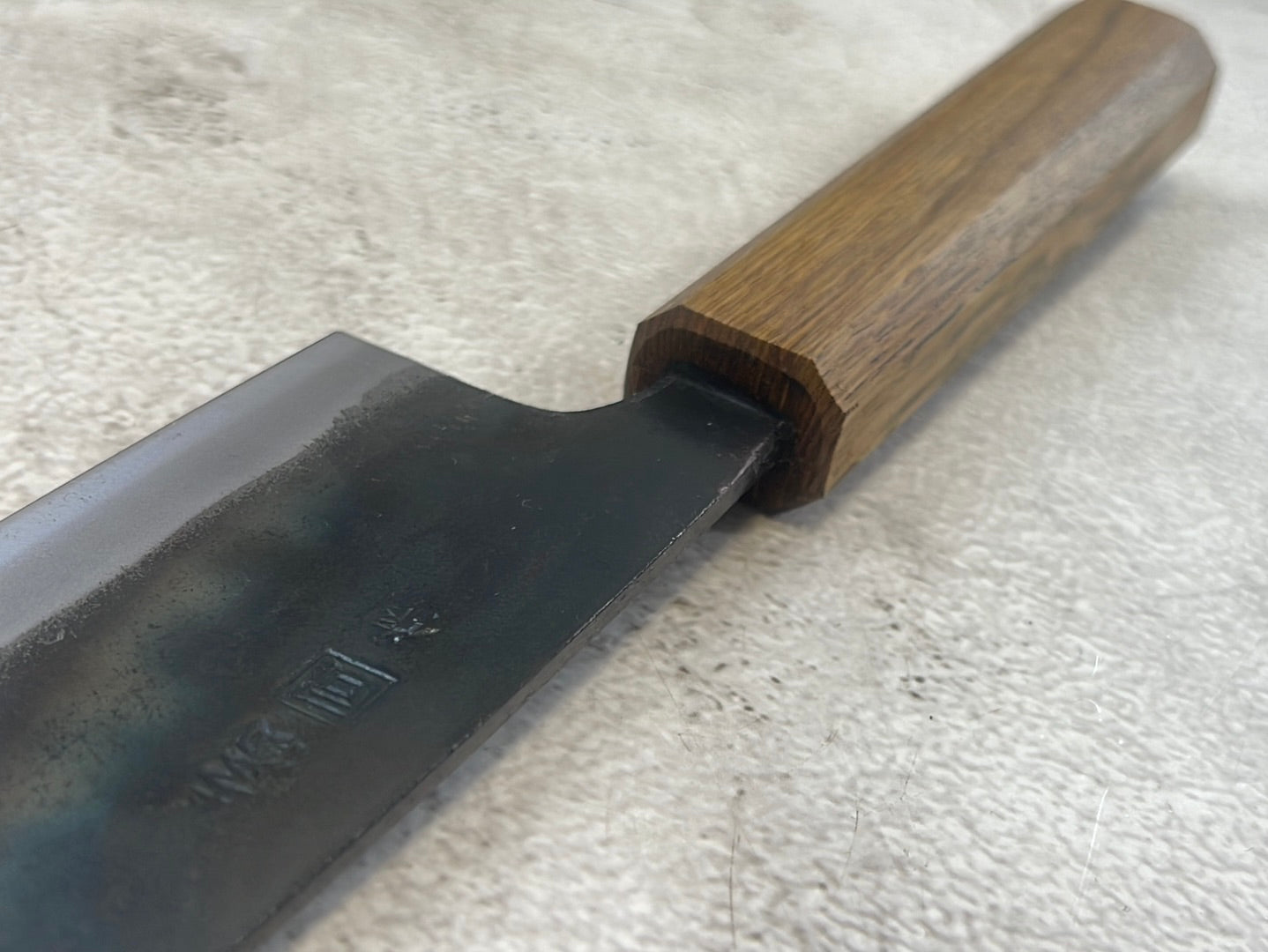 Tsukasa Shiro Kuro 180mm Gyuto- Shirogami Steel - Oak Octagnon Handle