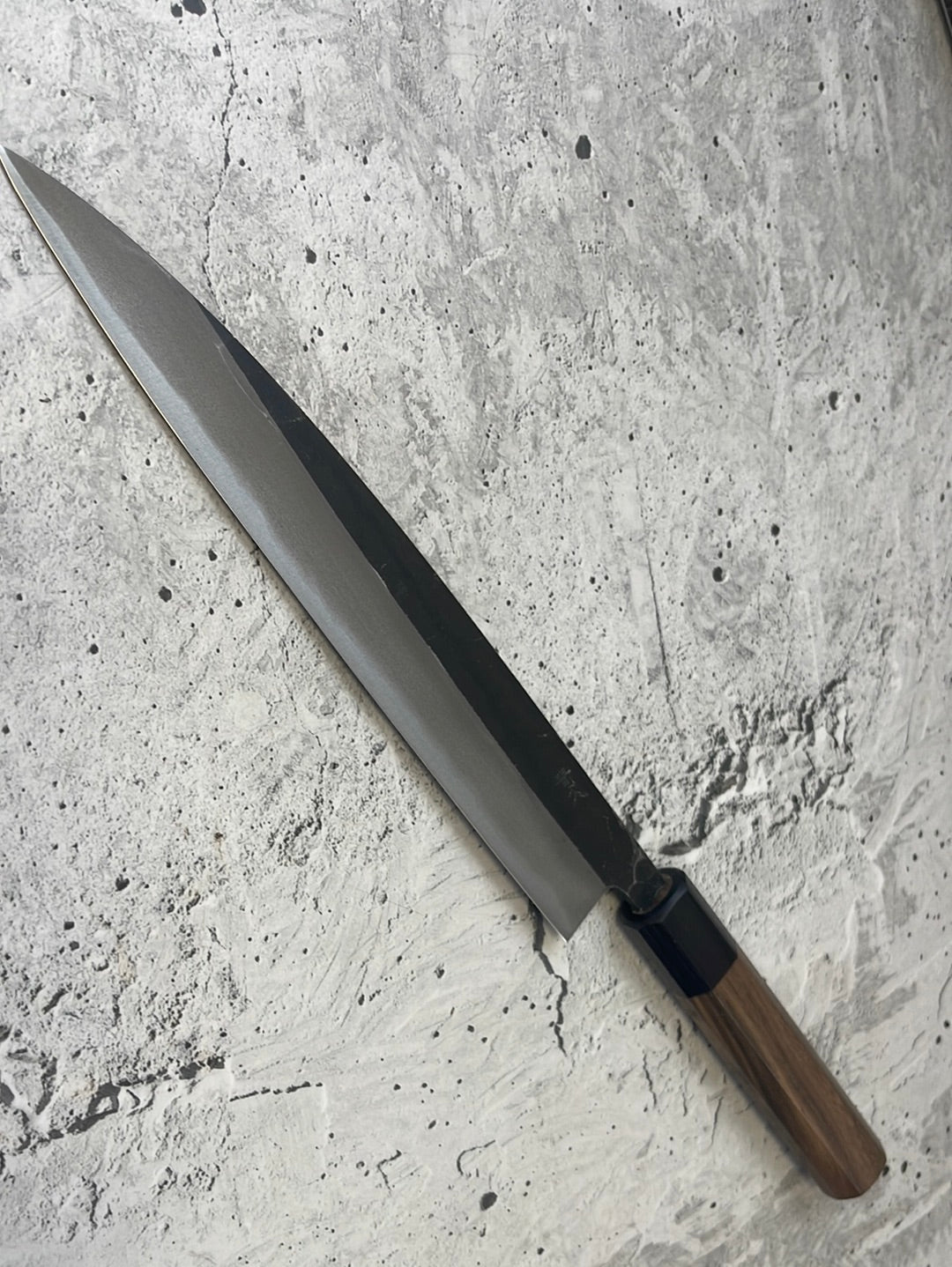Yoshimune Sujihiki Kurouchi 210 mm (8.3 in) Aogami (Blue) #2 Double-Bevel