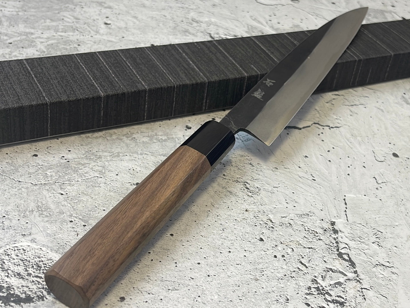 Yoshimune Sujihiki Kurouchi 210 mm (8.3 in) Aogami (Blue) #2 Double-Bevel