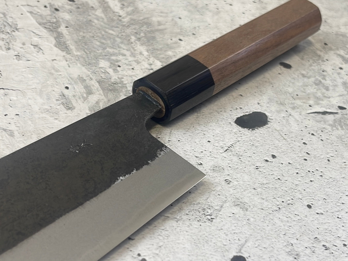 Yoshimune Nakiri Kurouchi 180 mm (7.1 in) Aogami (Blue) #2 Double-Bevel