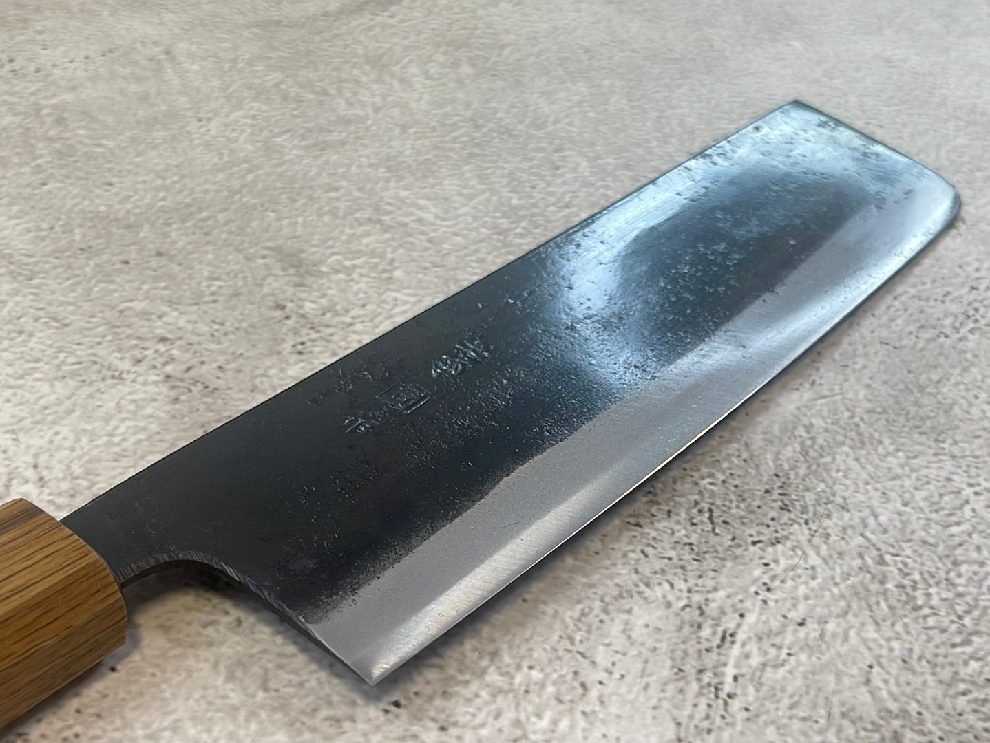 Tsukasa Shiro Kuro 165mm Nakiri - Shirogami Steel - Oak Octagnon Handle