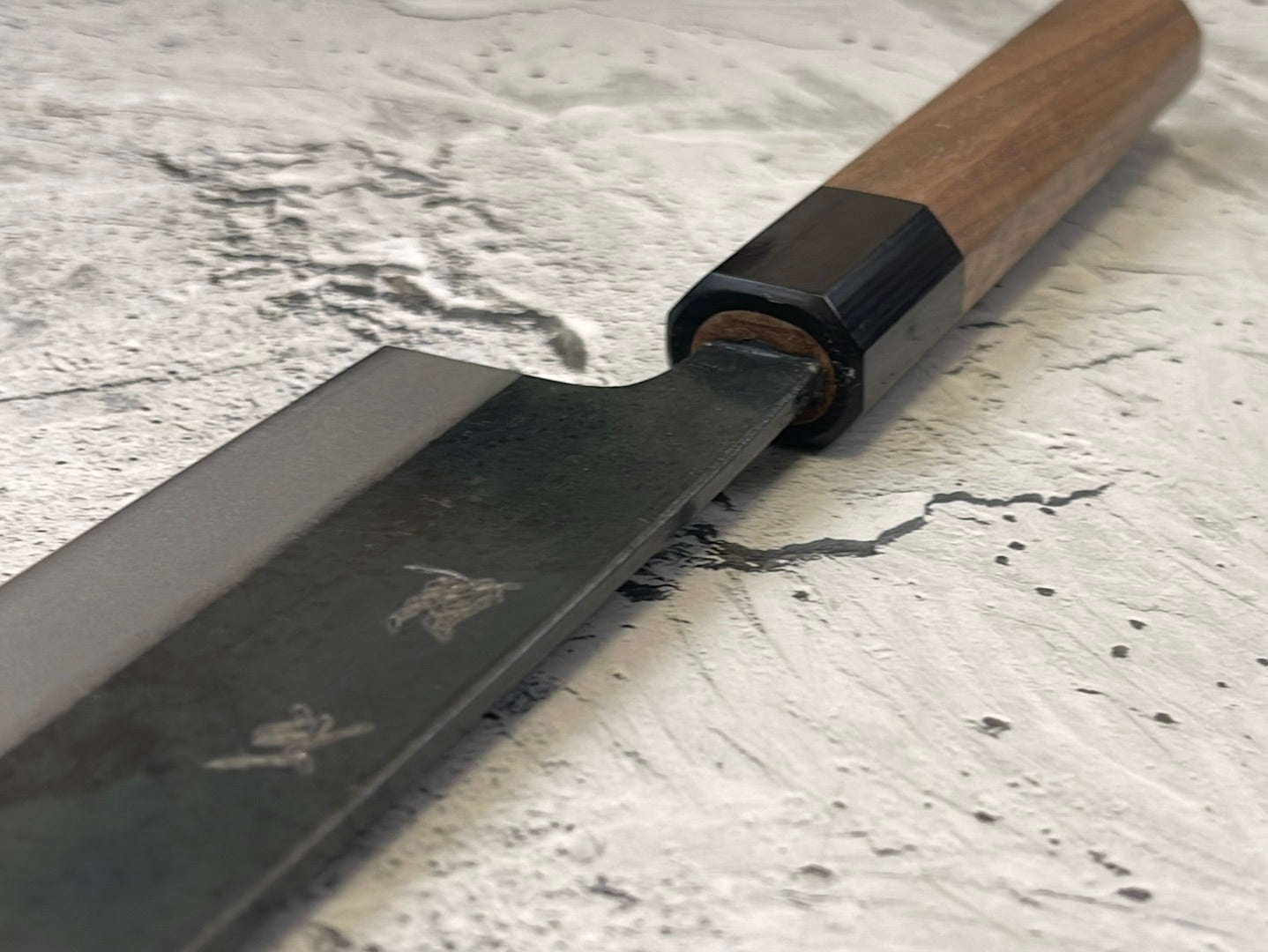 Yoshimune Gyuto Kurouchi 240 mm (9.4 in) Aogami (Blue) #2 Double-Bevel