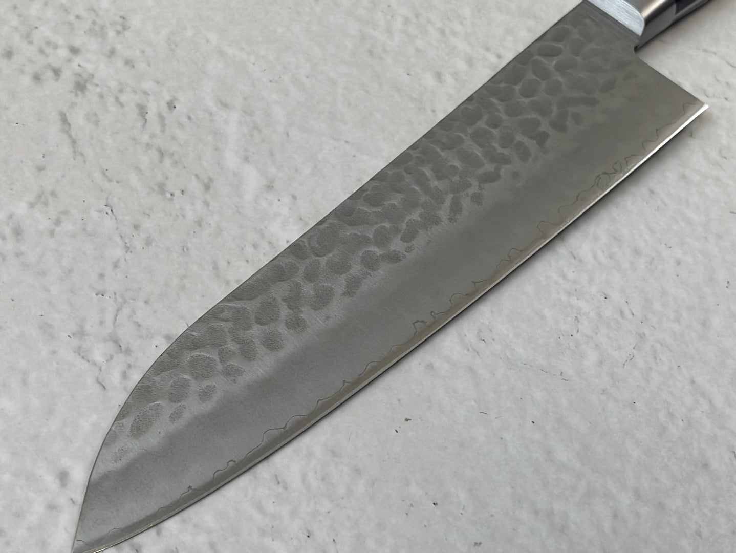 Tsunehisa AUS-8 Tsuchime Santoku Knife 180mm Brown Pakka Wood - Made in Japan 🇯🇵