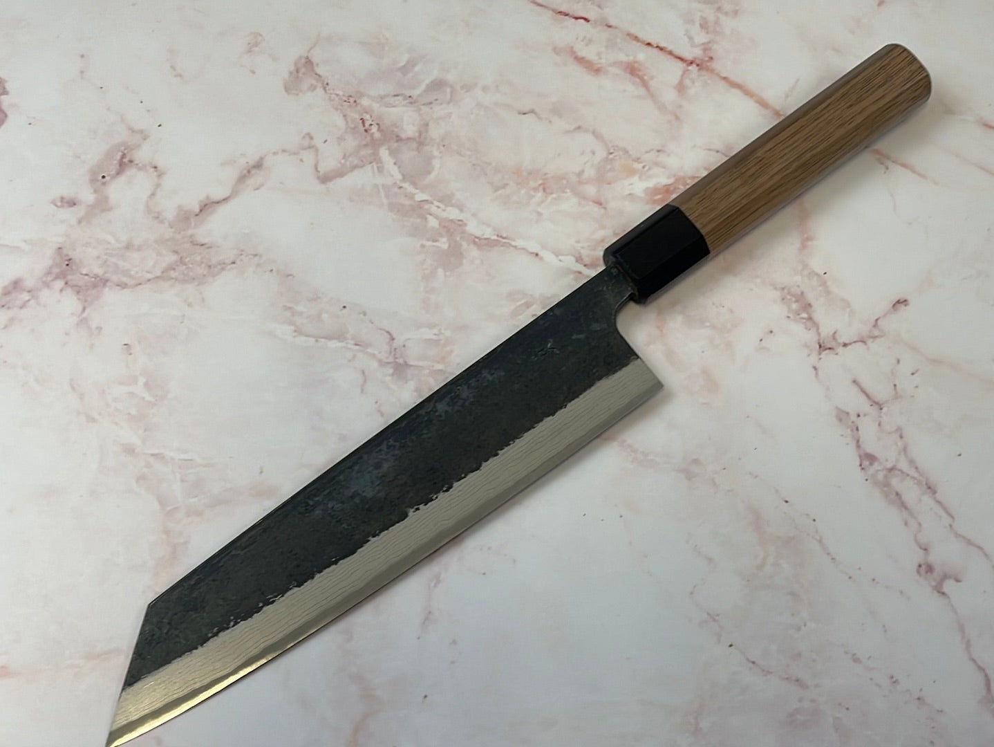 Yoshimune Kiritsuke Kurouchi 210 mm (8.2 in) Aogami (Blue) #2 Damascus (17 layers) Double-Bevel