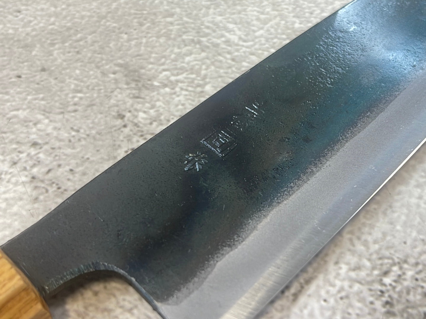Tsukasa Shiro Kuro 165mm Santoku- Shirogami Steel - Oak Octagnon Handle